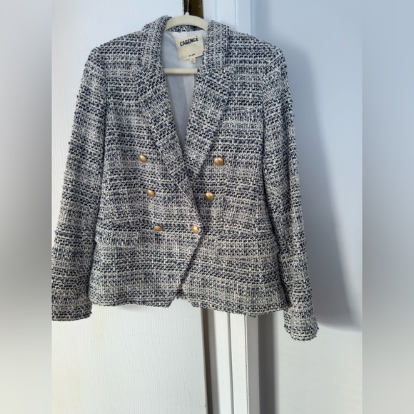 L'AGENCE Kenzie Double Breasted Tweed Blazer - Picture 4 of 7